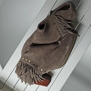 Vionic fringe booties